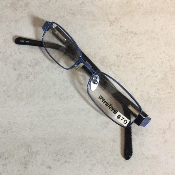 NWT Seventeen royal blue retro metal eyeglasses new old stock - Picture 1 of 16